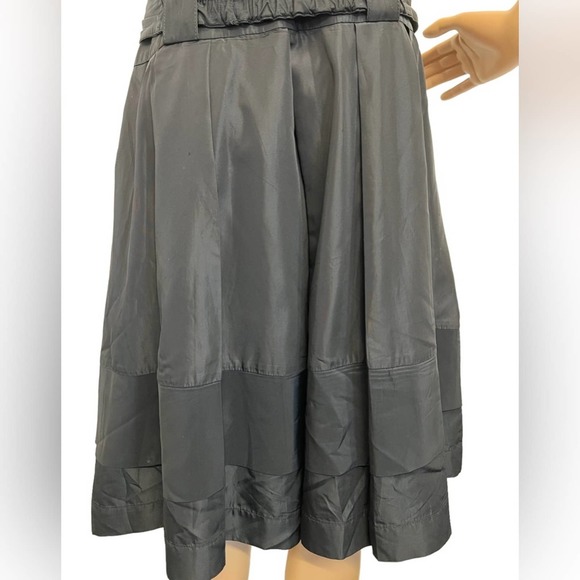 ZARA Basics Black Satin Feel Sleeveless MIDI Dress V-Neck Size Large - Picture 6 of 12